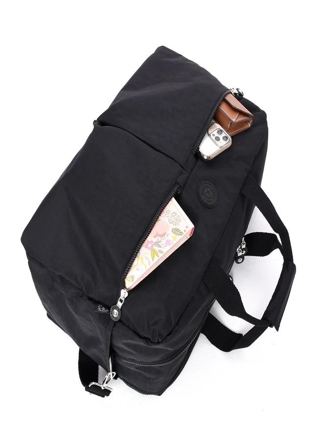 موكا حقيبة سفر صغيرة الحجم - حقيبة أمتعة بأحزمة كتف قابلة للفصل وأقسام متعددة - حقيبة واسعة للرجال والنساء (أسود) - Image 5